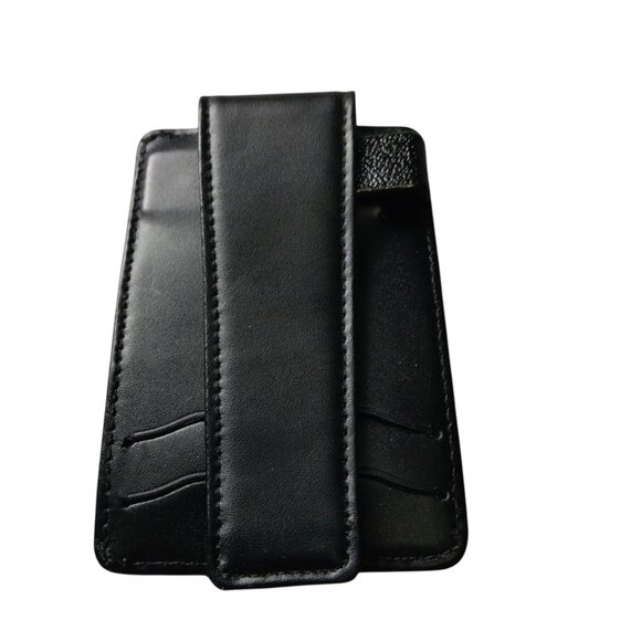 Sharper Image Black ID Case Credit Card Wallet With Money Clip Leather Classic - Picture 2 of 5